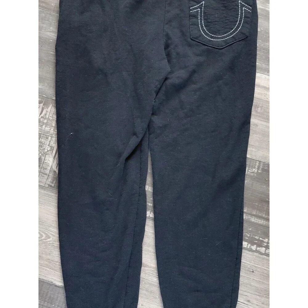 True Religion Black Jogger Sweatpants with White Drawstring